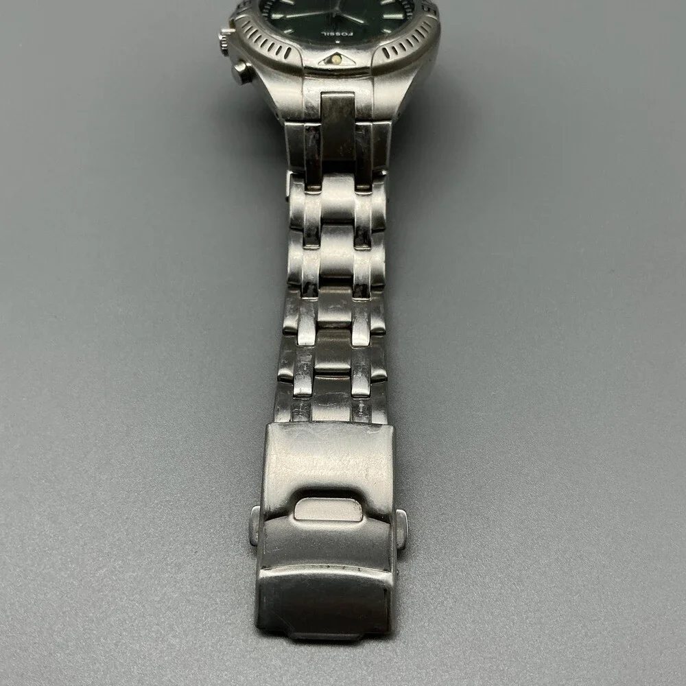 Fossil Kaleido AM-3538 Mens Watch 39mm Color Change Stainless New Battery 7.5